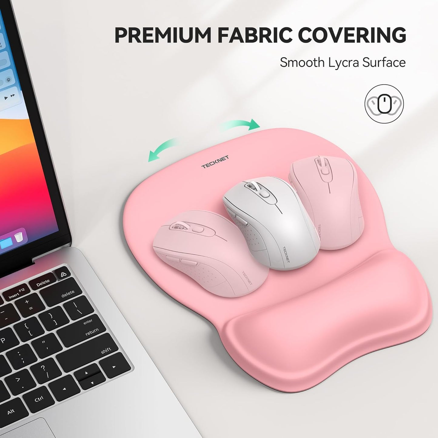 TECKNET Gel Mouse Pad with Wrist Rest, Ergonomic Office Mousepad with Wrist Support - Non-Slip & Smooth Surface Comfortable Desk Accessories Mat for Office, Gaming and Study - Gradient