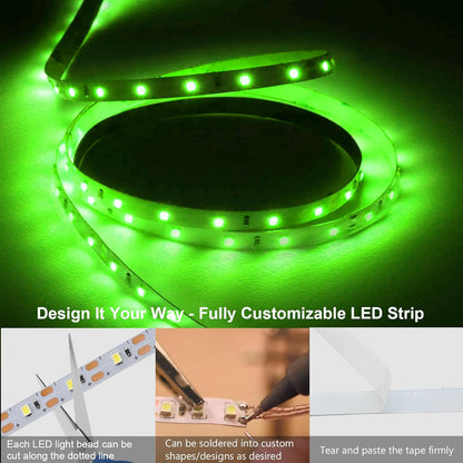 echosari Strip Lights USB 5V, 9.8Ft 180 LED Strip Lights Cuttable 2835 SMD Super Bright with Self-Adhesive DIY for Cabinet Photo Frames Desks Monitor Shelves Decor (Green)