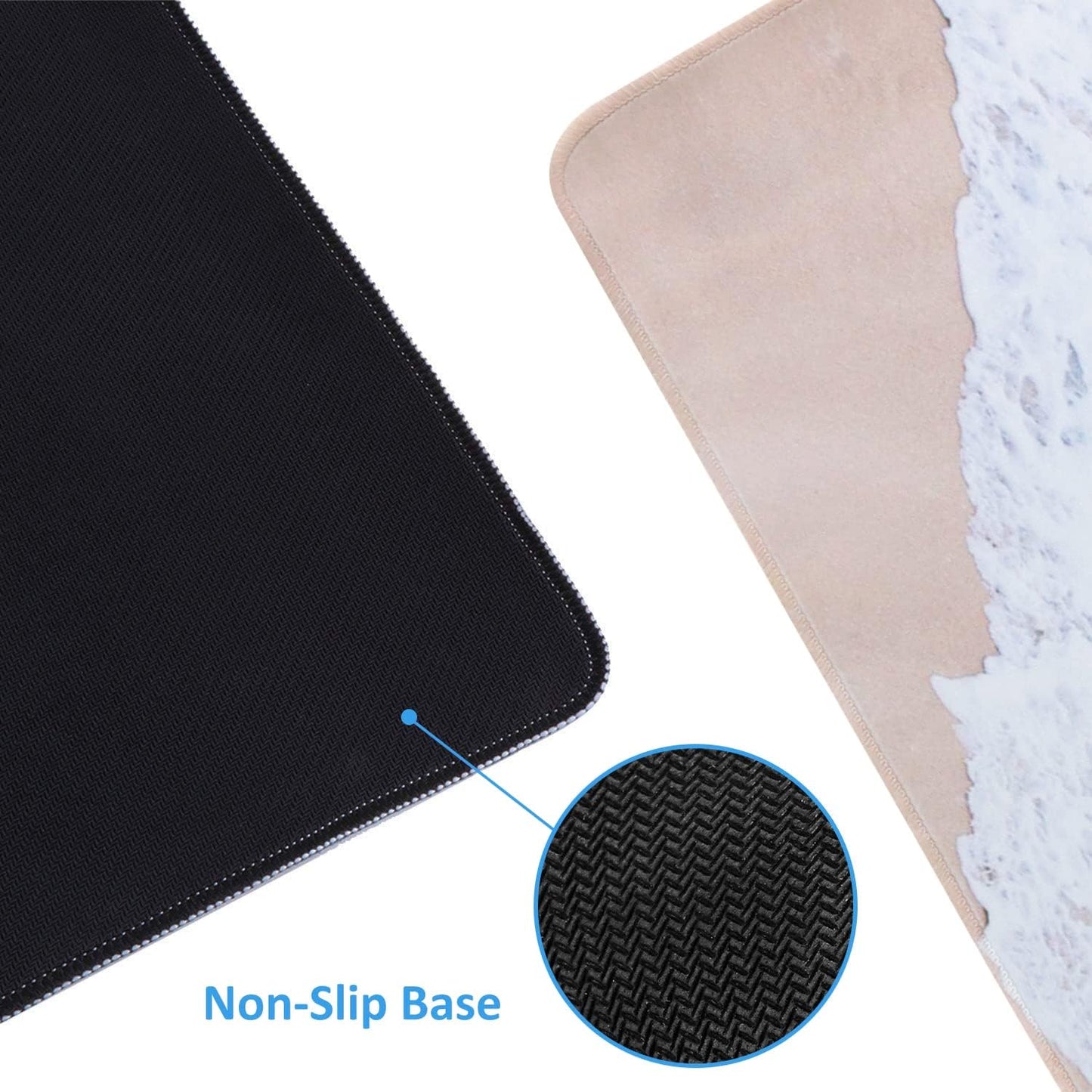 iCasso Desk Cover Mat, Office Mouse Pad, Desk Protector Mat, Extra Large Matt for Desktop,Anti-Slip XXL Big Mousepad with Stitched Edges for Computer Keyboard Retro Black - Colors B