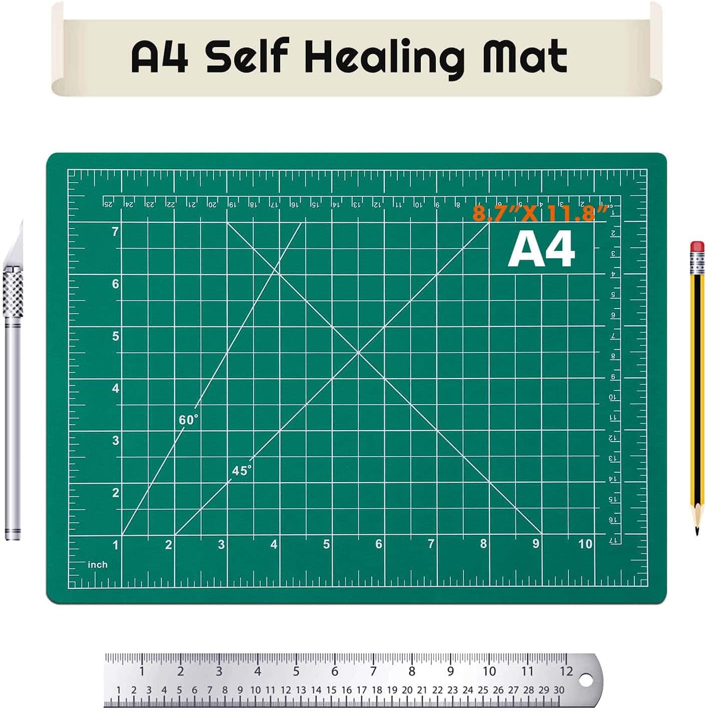 anezus Self Healing Sewing Mat, 12inch x 18inch Rotary Cutting Mat Double Sided 5-Ply Craft Cutting Board for Sewing Crafts Hobby Fabric Precision Scrapbooking Project
