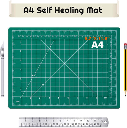 anezus Self Healing Sewing Mat, 12inch x 18inch Rotary Cutting Mat Double Sided 5-Ply Craft Cutting Board for Sewing Crafts Hobby Fabric Precision Scrapbooking Project