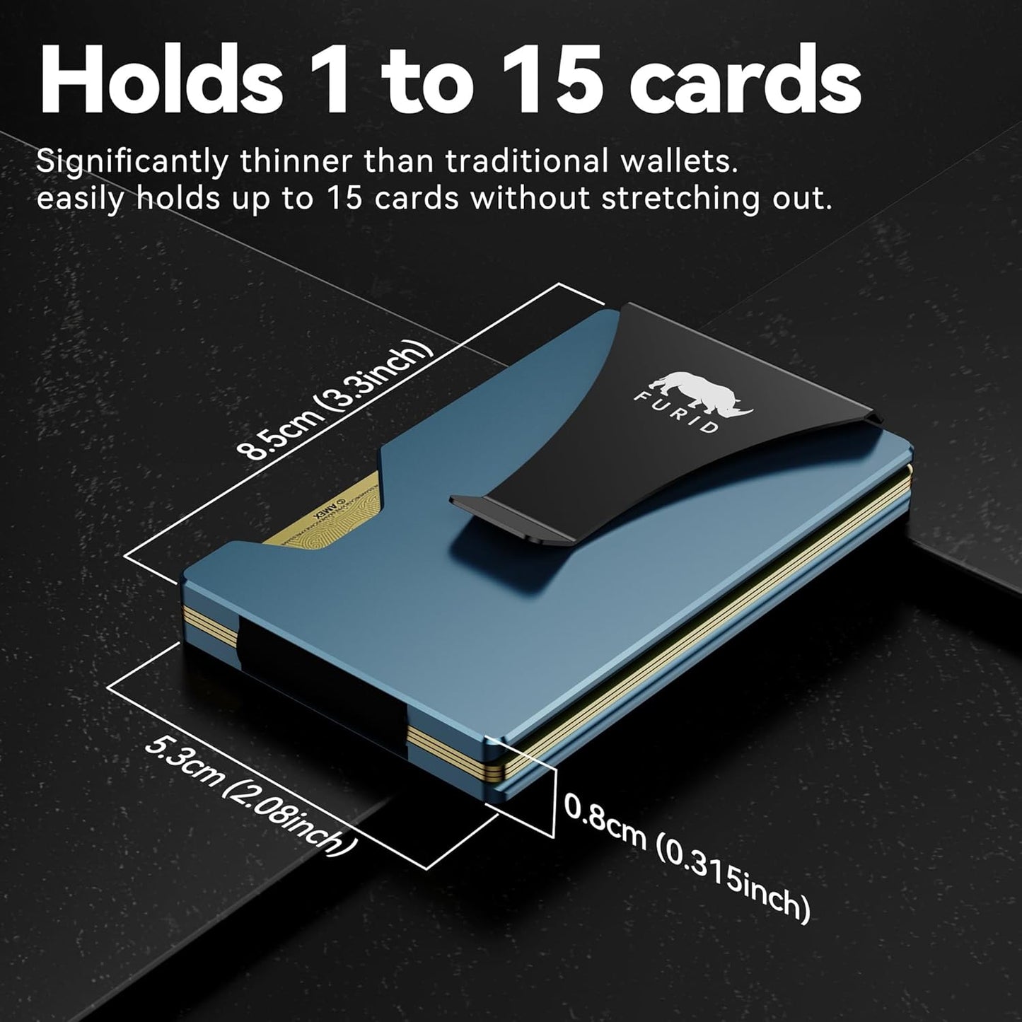 furid Airtag Wallet Men Slim: Metal Wallets with Airtag Holder, Air Tag Wallet for Men with 2 Money Clip Replaceable Gift Boxed