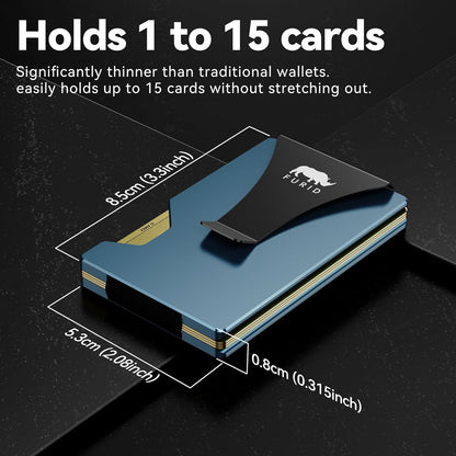 furid Airtag Wallet Men Slim: Metal Wallets with Airtag Holder, Air Tag Wallet for Men with 2 Money Clip Replaceable Gift Boxed