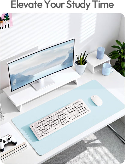 YSAGi Leather Office Desk Pad Protector, Large Mouse Pad, Non-Slip, PU Leather, Laptop Desk Blotter, Waterproof Writing Pad for Office and Home, Black, 23.6" x 13.8" - Colors B
