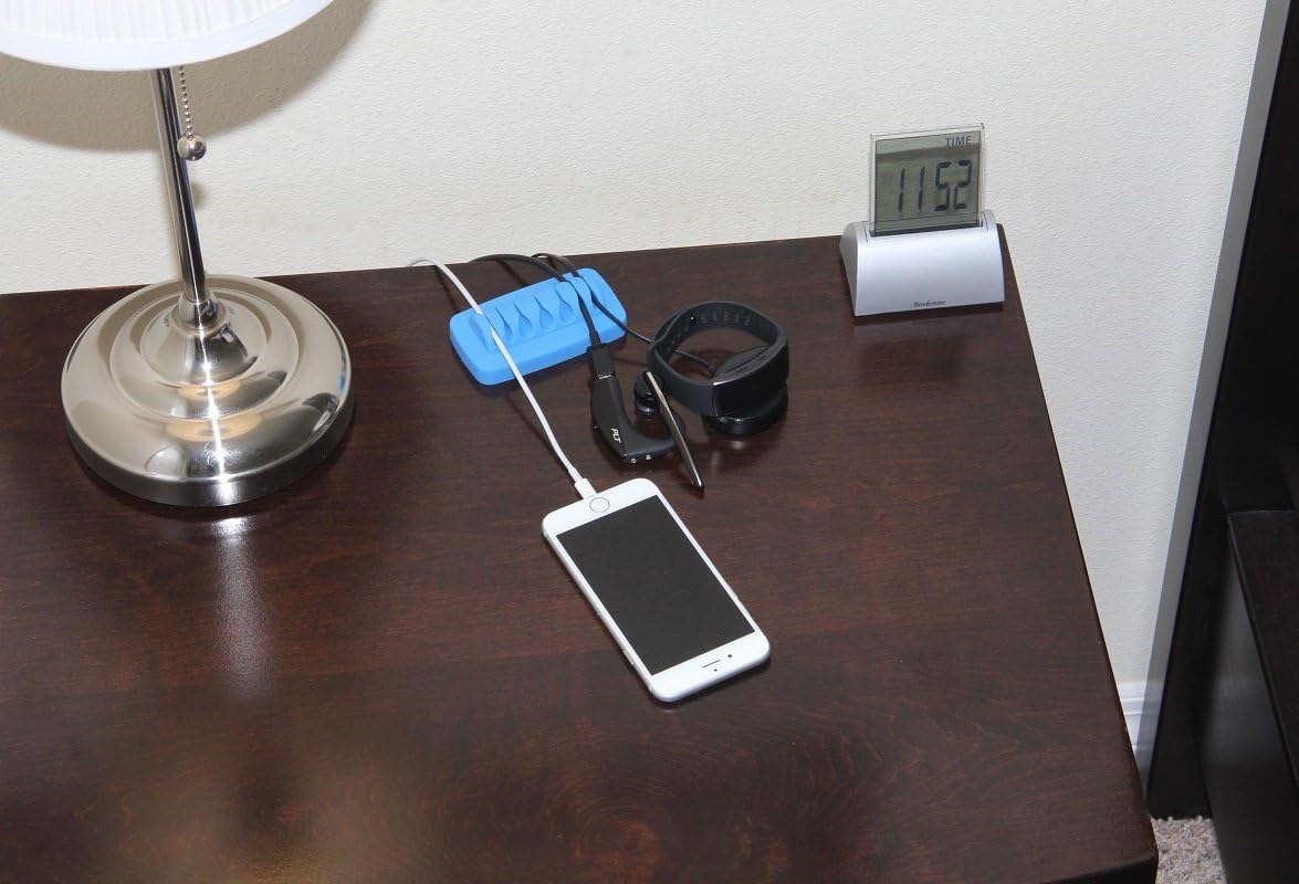 Desktop Cable Organizer, Weighted, Eco-Friendly Silicone, No Bad Smell, Bundled with 4 Reusable Cable Ties (Black)