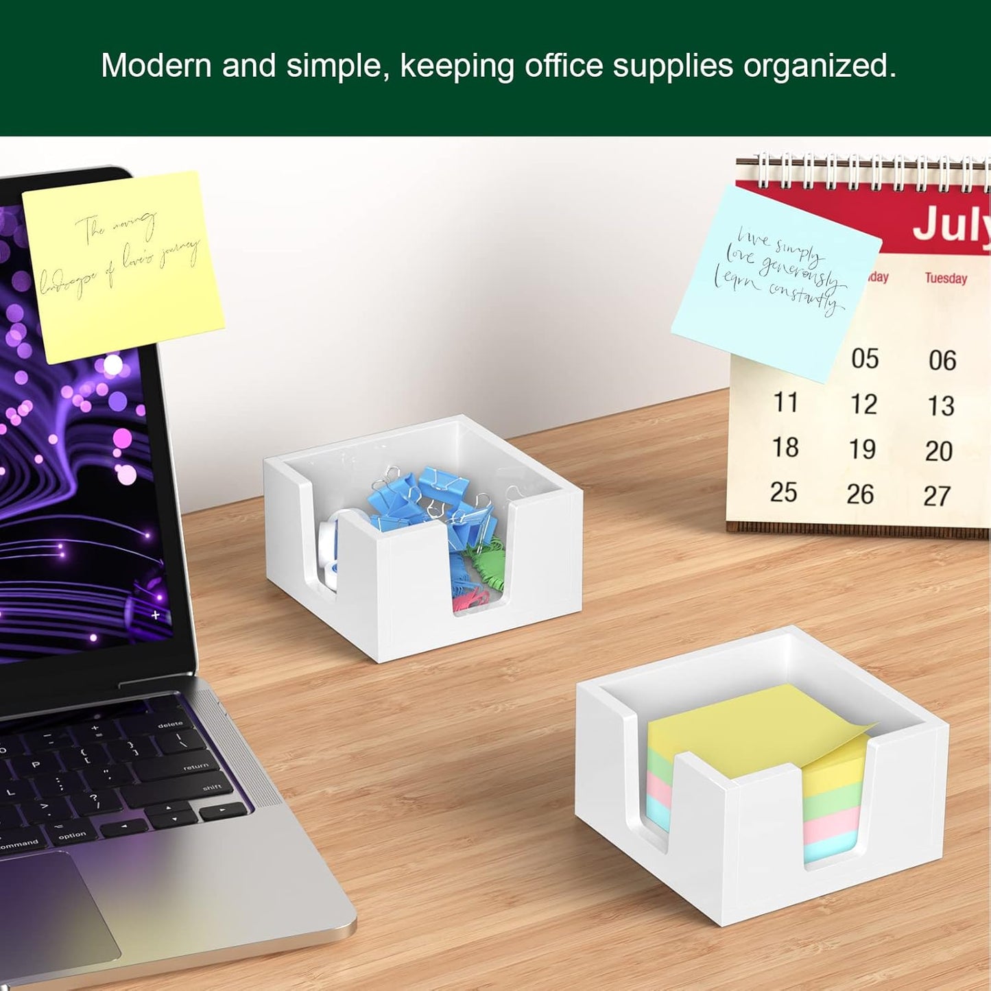 Acrylic Sticky Note Holder, Self-Stick Note Pad Holder W/O Pads - Note Dispenser Memo Pad Holder Desk Organizer for School Office Home (3''x3'' Clear)