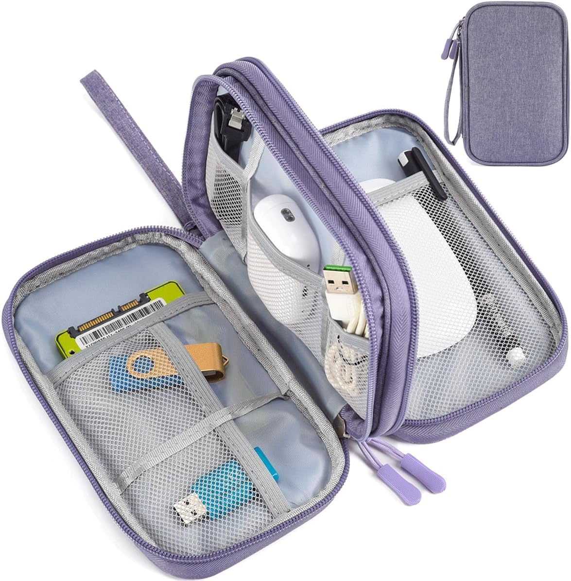 CAOODKDK Electronics Accessories Organizer Pouch Bag, Travel Universal Organizer for Cable, Charger, Phone, SD Card, Business Travel Gadget Bag