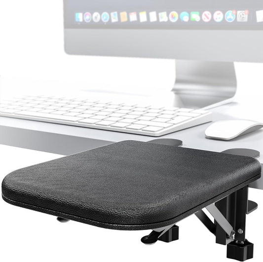 NODOCA Arm Rest for Desk, Ergonomics Wrist Rest, Desk Extender, Soft Sponge Built-in, Comfortable Arm Support for Desk, Wrapped in Eco-Friendly Leather, Foldable Elbow Rest for Desk(2, Black, 8.9'')
