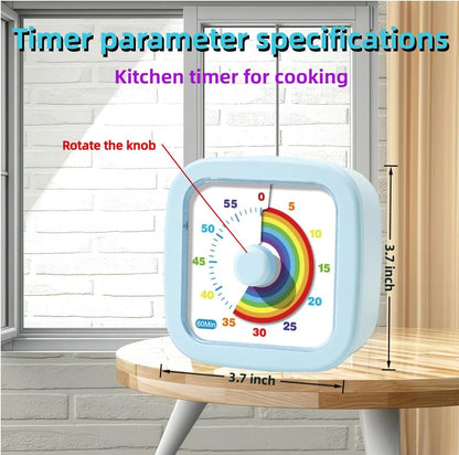 Kids Visual Timer Cute Rainbow - 60 Minute Countdown Timer Time Management for Kids and Adults, Timer for Cooking Classroom Meeting (Purple)