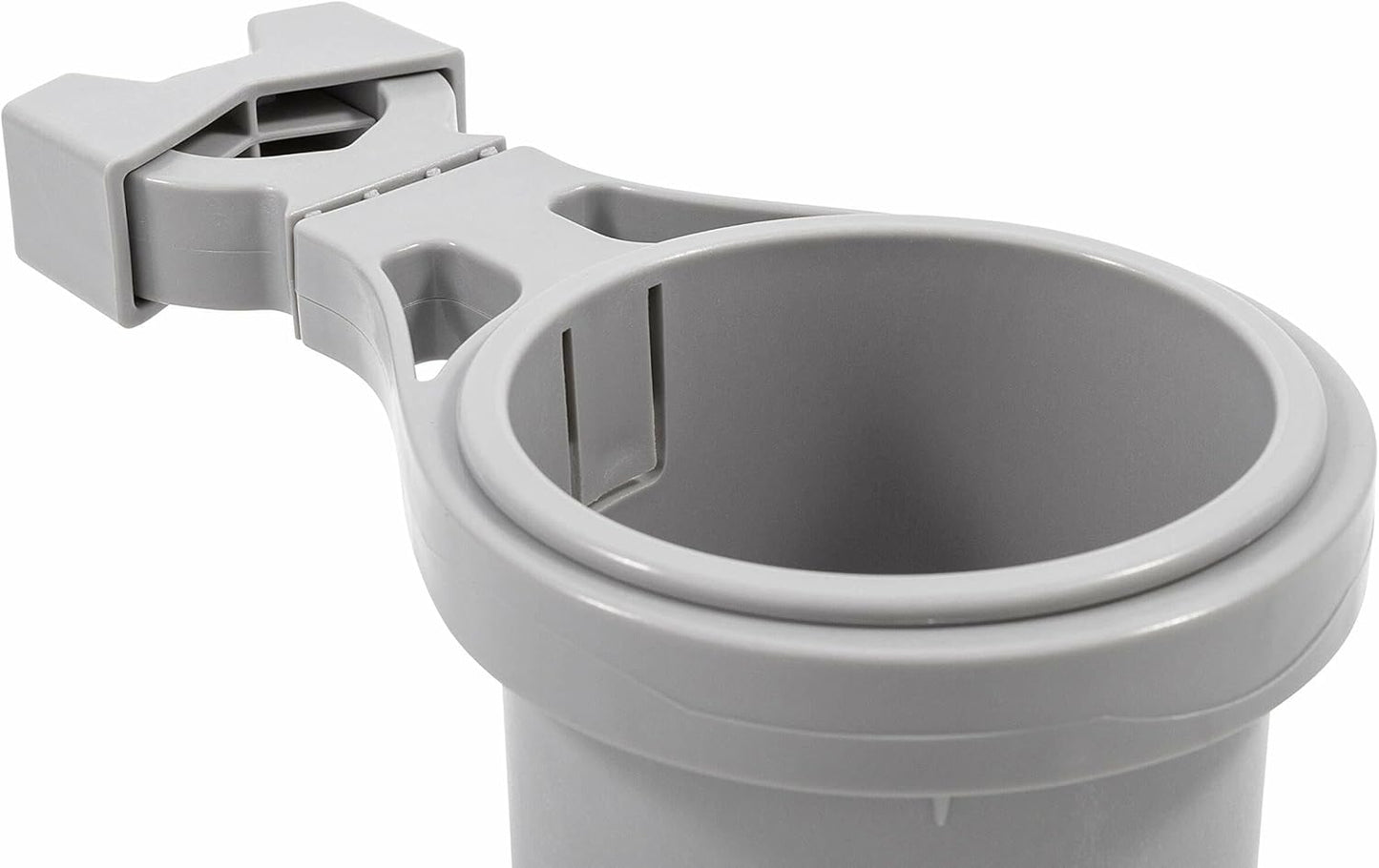 Camco Large Clamp Mounted Cup Holder-Provides a Secure Location for Your Beverage-Mountable for Up to 2-Inch Rail-White (53083)