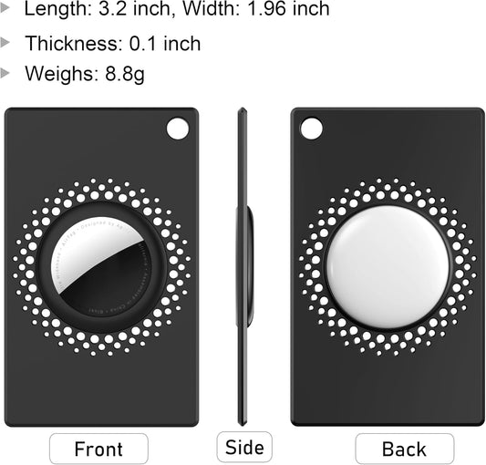 [2 Pack] for Airtag Wallet Holder (1st & 2nd Generation) Slim Thin for Airtag Card, Credit Card Size Wallet Case Holder for AirTag for Purse, Handbag, Clutch, Wristlet (Black)