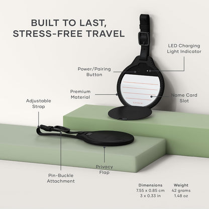 Satechi FindAll Smart Luggage Tag with Find My, TSA-Friendly, Airport Tracking, Left-Behind Alerts, Loud Audible Chime, Wireless Rechargeable, Works with iPhone, iPad, Mac – Desert Rose