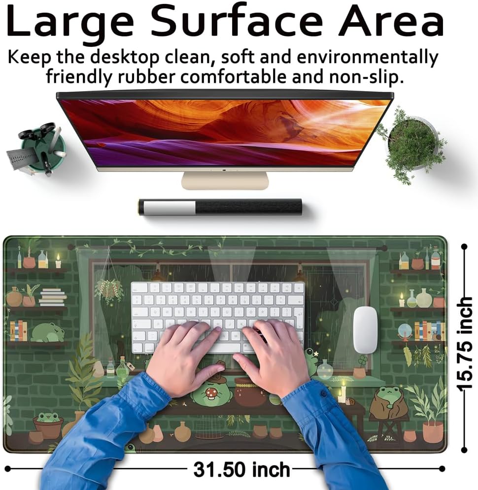 World Map Desk Mat Historical World Map Desk Pad Extra Large Computer Mouse Pad XL Black Topographic Mousepad Keyboard Pad for Desk Gaming Computer Laptop Office Non-Slip Desk Pad 31.5x11.8 in