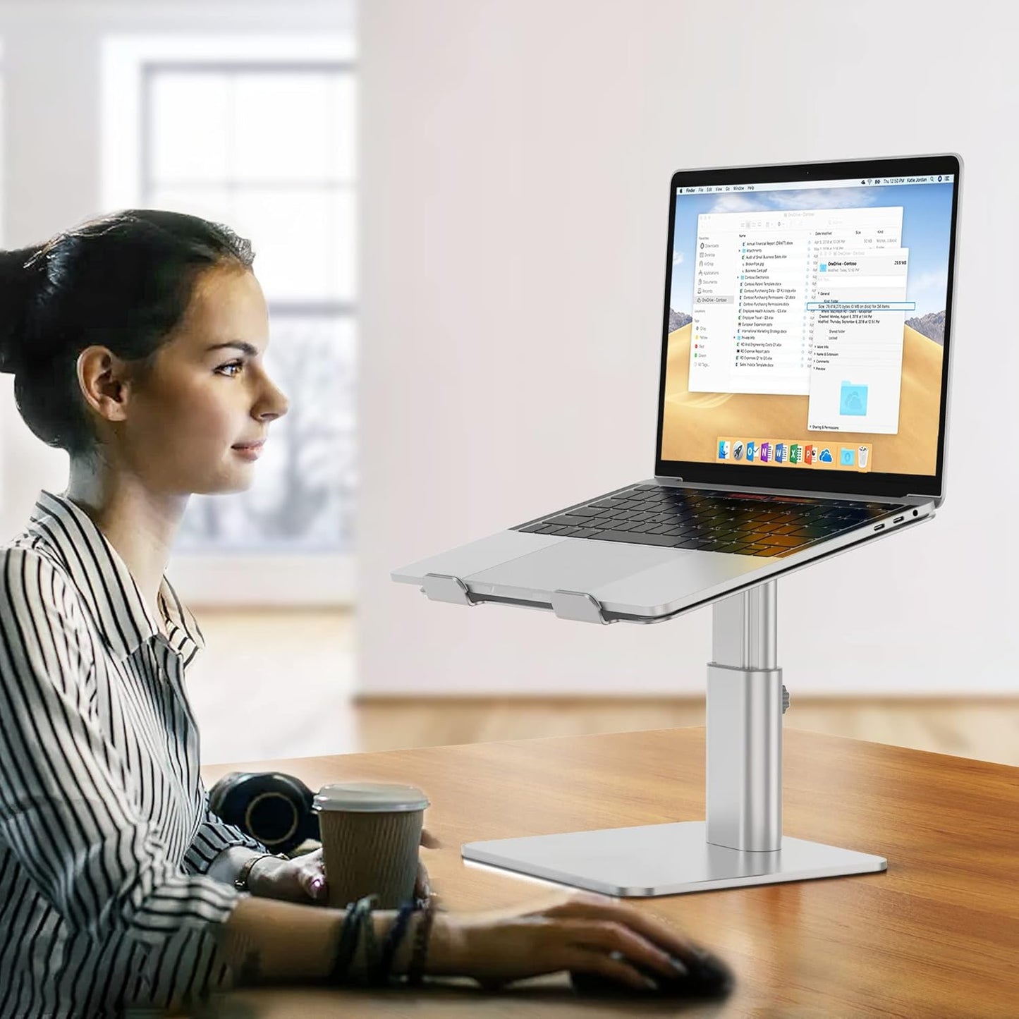 BESIGN LSX6N Laptop Stand, Ergonomic Adjustable Notebook Riser, Computer Holder, Laptop Mount Compatible with 10-15.6" Laptops, Black