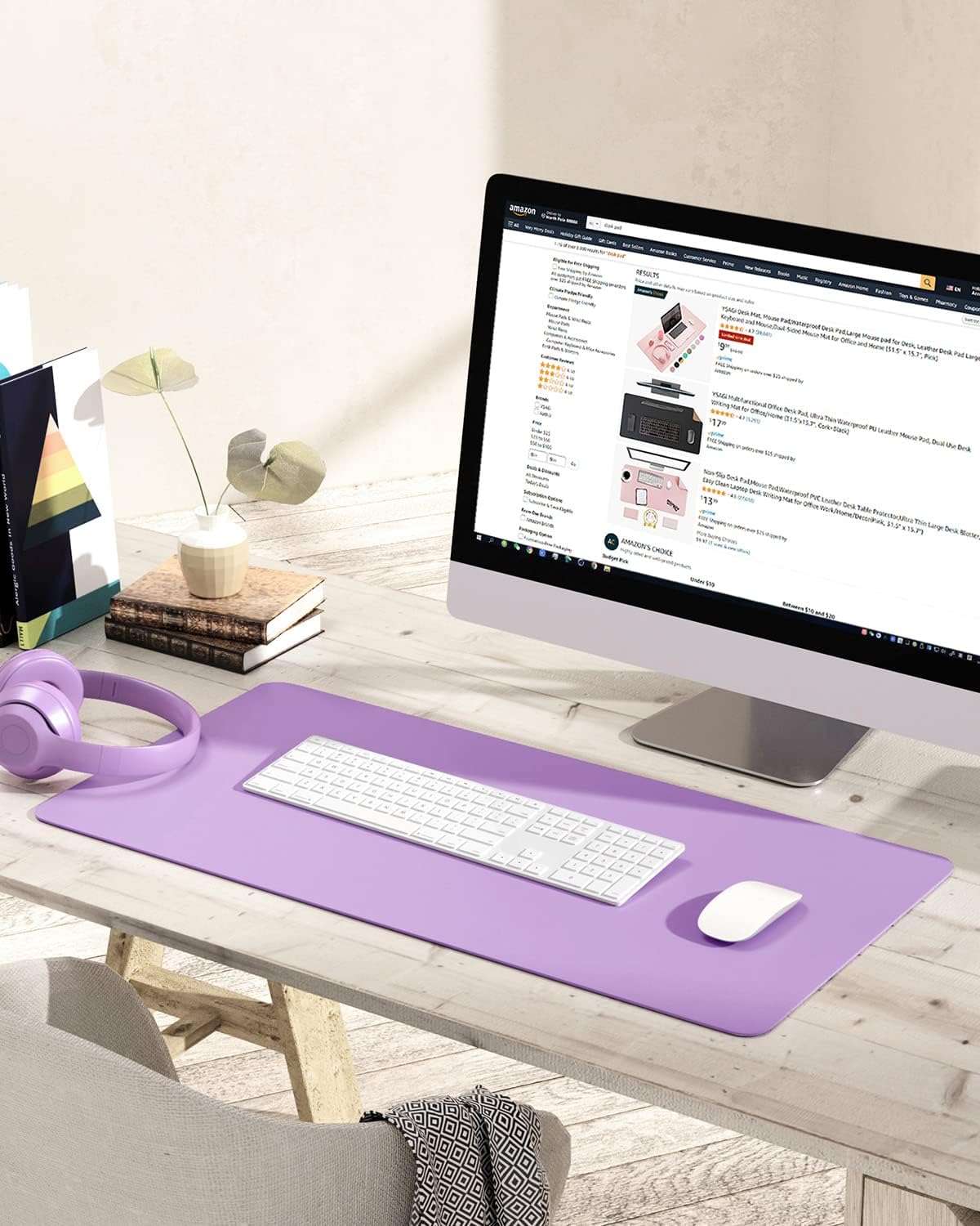 YSAGi Non-Slip Leather Desk Pad, Waterproof Laptop Computer Desk Keyboard Mat, Table Protector Blotter Mat, Large Mouse Pad for Office/Work/Home/Decor(Black, 31.5" x 15.7")
