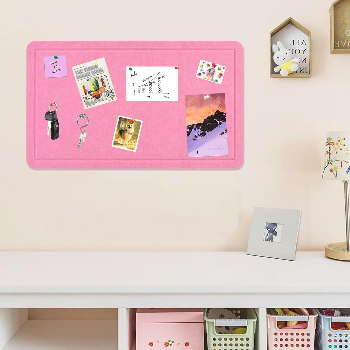Vuzvuv Black 28"x16" Large Cork Board with 50 Push Pins & Sticky Notes, Self-Adhesive Bulletin Board for Wall, Felt Pin Vision Board for Paste Notes,Schedules Offices Home