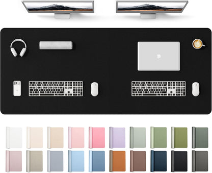 YSAGi Leather Desk Pad Protector, Large Mouse Pad, Non-Slip PU Leather Desk Blotter, Waterproof Writing Pad for Office and Home (31.5" x 15.8", Eggshell) - Colors B