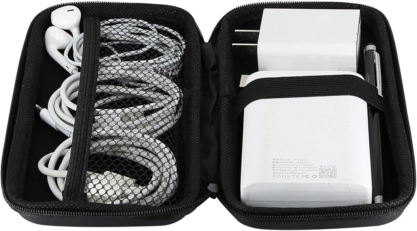 iMangoo Travel Essential Electronics Organizer Pouch Charger Case, Shockproof Dual Zipper Power Bank Cables Tech Accessories Purse, Men & Women Travel Must Have Storage Bag, 6.5x3.2x1 inch Rose Gold
