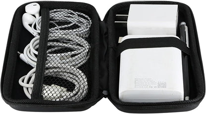 iMangoo Travel Essential Electronics Organizer Pouch Charger Case, Shockproof Dual Zipper Power Bank Cables Tech Accessories Purse, Men & Women Travel Must Have Storage Bag, 6.5x3.2x1 inch Rose Gold
