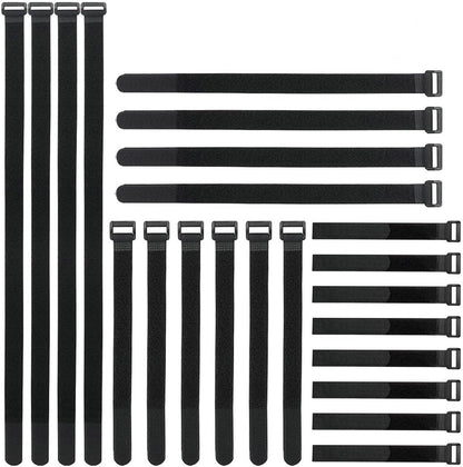 YiwerDer Reusable Fastening Cable Straps and Cable Ties Set 20 Pack(8"-12"-18"), Adjustable Multi-Purpose Hook and Loop Cord Ties to Keep Cords Organized and Tidy