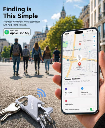 Keychain, Works with Apple Find My, Heavy Duty Key Chains Carabiner Bottle Opener, Car Key Finder with GPS Tracker, Rechargeable Bluetooth Key FinderTracker for Luggage, Bags, Backpack etc, Black
