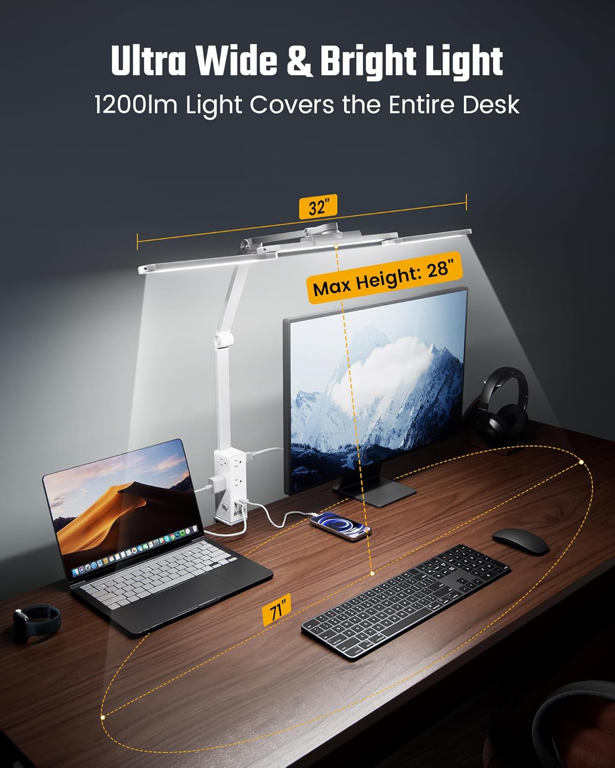 SUPERDANNY Eye-Caring LED Desk Lamp 360° Flexible Gooseneck Work Lamp with Desk Side Clamp Touch Control 3 Light Colors Smooth Dimming Task Lighting Reading Light for Home Office College Dorm, Black