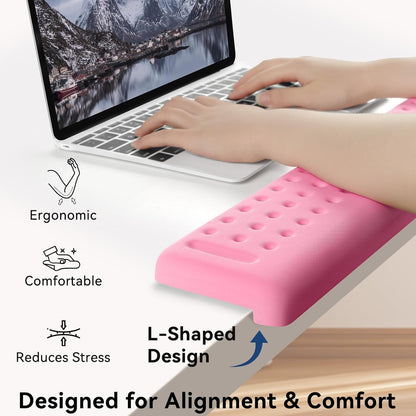 Sushret L-Shaped Desk Elbow Pad for Desk, 2-Pack Memory Foam Elbow Rest for Desk Edge Cushion, Non-Slip Ergonomic Arm Rest for Wrist, Palm & Forearm Support, Office Home, Separate Design, Black