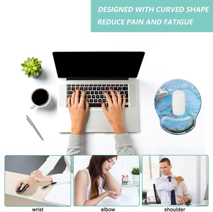 Mouse Pad with Wrist Support, Ergonomic Mouse Pad with Memory Foam Wrist Rest Cushion, Non-Slip Rubber Base Gaming Mice Pad for Home Office Computer Laptop, Flowers Grass