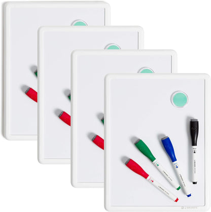 U Brands Contempo Magnetic Small Whiteboard, 8.5” x 11”, White Modern Frame, Mini White Board for Students, Fridge and Locker Dry Erase Board, Includes Marker & Magnet