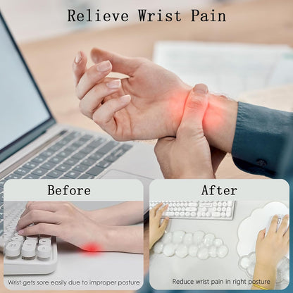 Cloud Keyboard Wrist Rest Dark Green Mouse Pad with Wrist Rest Ergonomic Wrist Pad Memory Foam Non-Slip Wrist Support for Computer Laptop Gaming Home Office Relief Typing Pain Green