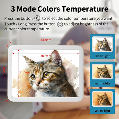 Rechargeable A4 LED Light Box with Carry Bag, elice Wireless Lightbox Drawing Light Table Light Pad Light Copy Board for Artist Sketching, Up to 8860 Lux Super Bright Lightpad for Cricut Weeding Vinyl