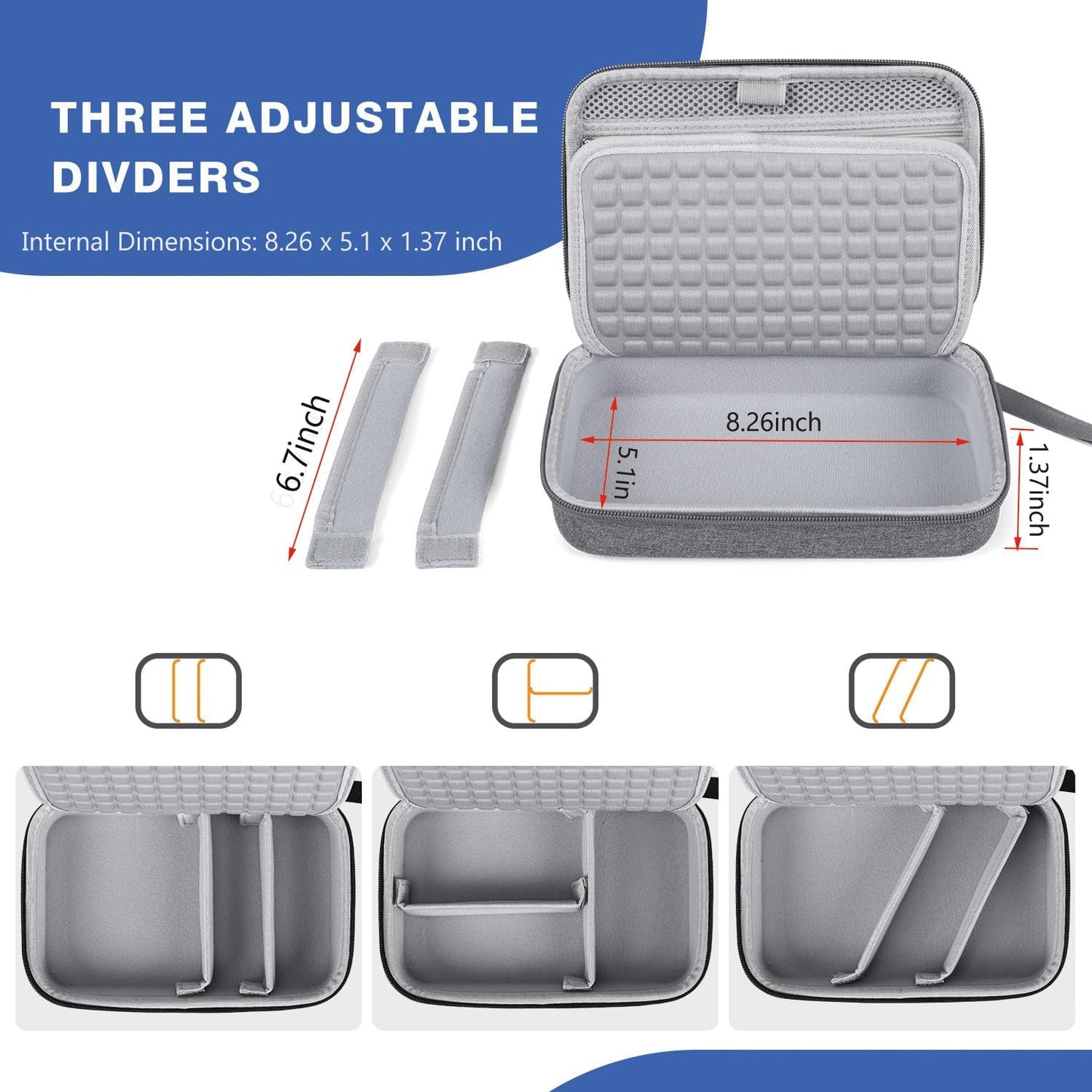 Hard Travel Electronic Organizer Case for MacBook Power Adapter Chargers Cables Power Bank Apple Magic Mouse Apple Pencil USB Flash Disk SD Card Hard Drive Waterproof Shockproof Carrying Bag, Black