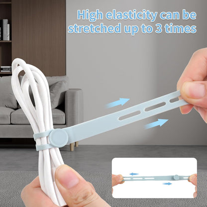 Oligei 25 Pcs Silicone Cable Ties, Cable Ties Reusable, High Elasticity Cord Wraps for Electrical Cords, Cord Organizer for Earphone, Phone Charger(Black)