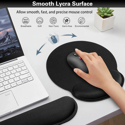 Ergonomic Keyboard Wrist Rest, Mouse Pad with Wrist Rest Anime, Cat Gaming Mousepad with Wrist Support, Memory Foam Wrist Rest Set for Computer Keyboard, Funny Cute Office Desk Accessories