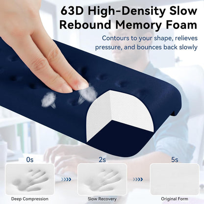 Sushret L-Shaped Desk Elbow Pad for Desk, 2-Pack Memory Foam Elbow Rest for Desk Edge Cushion, Non-Slip Ergonomic Arm Rest for Wrist, Palm & Forearm Support, Office Home, Separate Design, Black