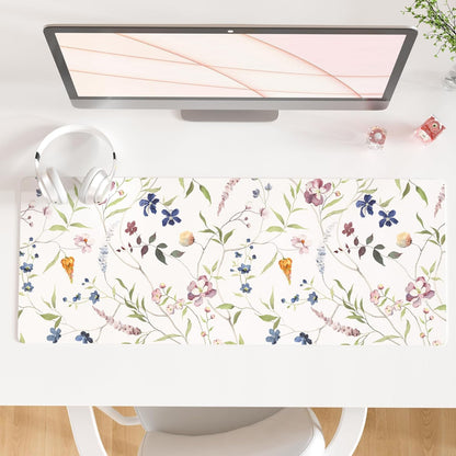 QIYI Large Mouse Pad, Cute Pink Desk Mat for Desktop, Women Girls PU Leather Desk Pad Waterproof Gaming Mousepad, Rose Gold Marble Computer Protector Writing Pad for School Office Home 31.5" x 15.7"