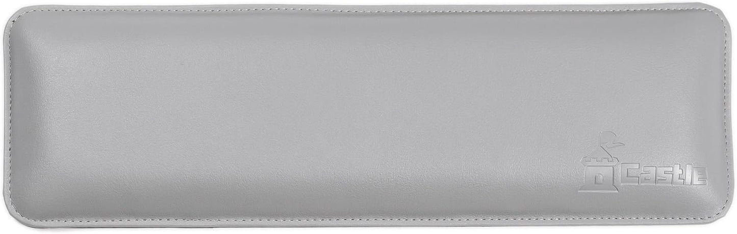 Bailey Compact by Castle - Wrist Rest for Keyboards with Around 61 Keys - Leather Ergonomic Computer Extra Firm Keyboard Wrist Support for Typists, Gaming, Heavy Office Use (Stone, Compact Size)