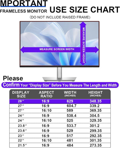 [2 Pack] 27 Inch Computer Privacy Screen , 16:9 Aspect Ratio Monitor Privacy Filter with Anti-Glare, Anti-Blue Light & Anti-Spy Protection, Removable Anti-Scratch Screen Protector for 27-Inch Widescreen Monitors