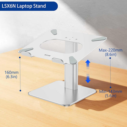 BESIGN LSX6N Laptop Stand, Ergonomic Adjustable Notebook Riser, Computer Holder, Laptop Mount Compatible with 10-15.6" Laptops, Black