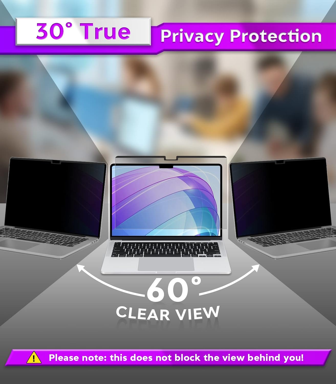 PYS Magnetic Laptop Privacy Screen Filter 15.6 Inch 16:9 - Detachable Computer Screen Privacy Shield, Anti-Glare Blue Light, Removable 15.6" Screen Protector for Lenovo, HP, Dell, Acer, ASUS