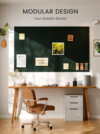 Bumusty Large Cork Board Alternative-48 x 36" Felt Bulletin Board Tiles, with 30 Pushpins, 70 Adhesive Tabs, Fine-Stripe 12-Pack, Cork Boards for Office Push Pin Board Felt Board-Oatmeal