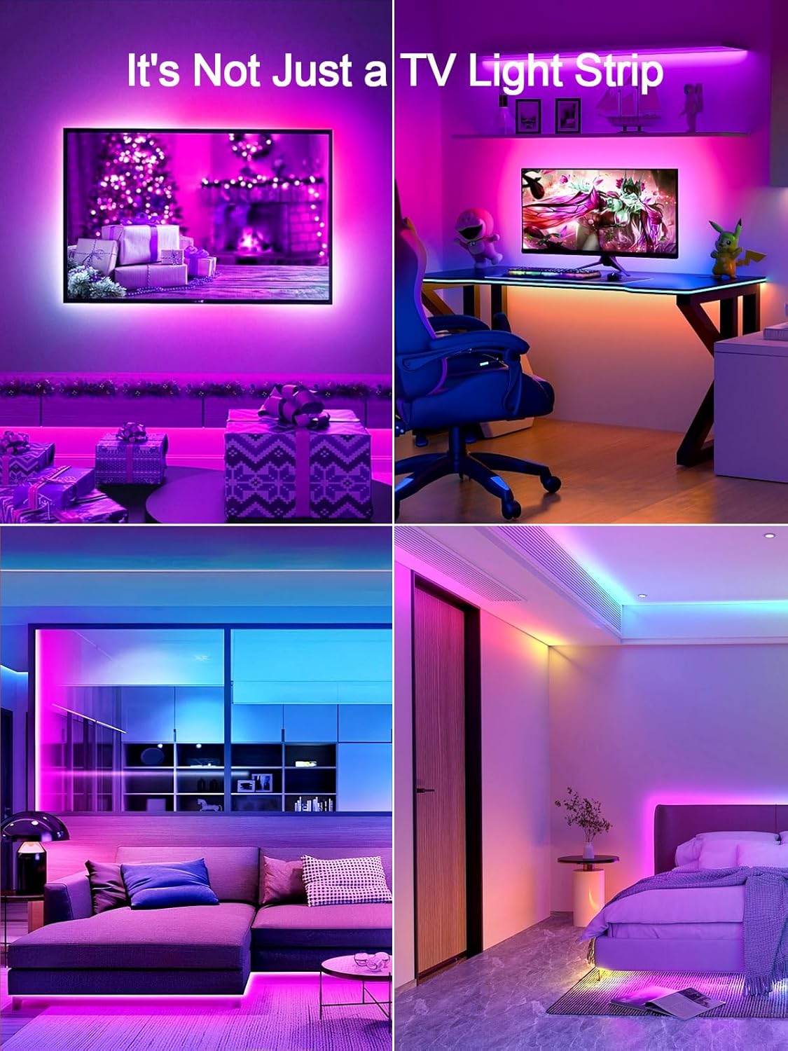 KANTUTOE LED Lights for TV, 16.4ft LED Lights for 45-75 Inch TVs, RGB TV Backlight Behind, Music Sync Bluetooth APP & Remote Control Strip Lights USB Powered for Bedroom, Gaming, Home Décor