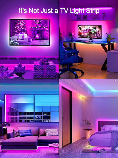 KANTUTOE LED Lights for TV, 16.4ft LED Lights for 45-75 Inch TVs, RGB TV Backlight Behind, Music Sync Bluetooth APP & Remote Control Strip Lights USB Powered for Bedroom, Gaming, Home Décor