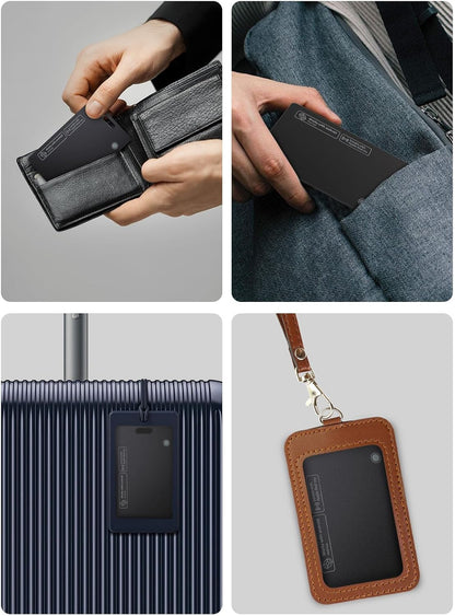 Wallet Tracker Card Work with Apple Find My, Ultra-Slim Rechargeable Tracking Card Credit Card Tracker for Wallet, Luggage, Passport (for iOS, 2 Pack)