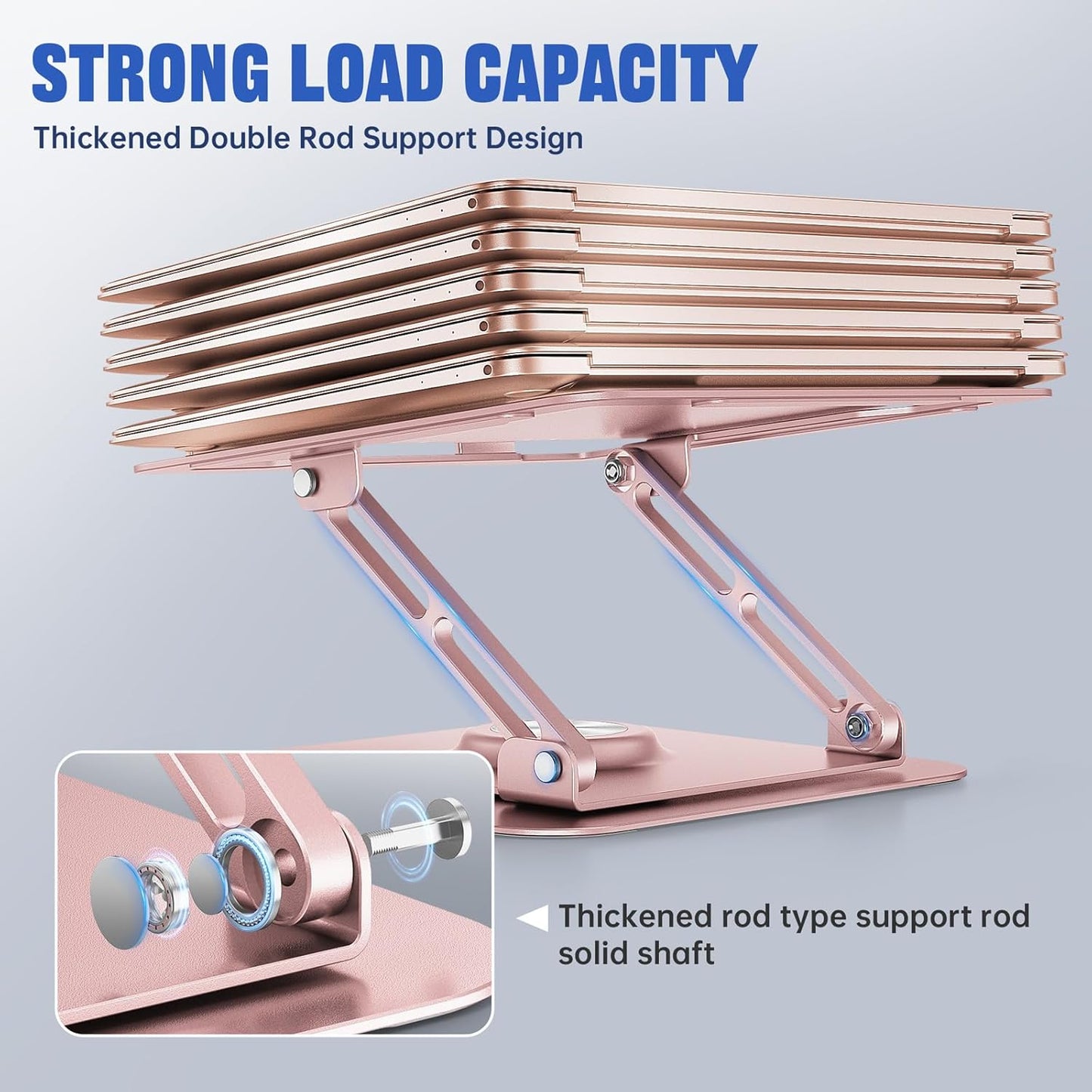 JOYEKY Laptop Stand for Desk, Adjustable Computer Stand with 360° Rotating Base, Ergonomic Laptop Riser for Collaborative Work, Foldable & Portable Laptop Stand, fits for All 10-16" Laptops