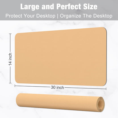 Hsurbtra Desk Pad, 23.6" x 13.8" PU Leather Desk Mat, M Extended Mouse Pad, Waterproof Desktop Blotter Protector, Non-Slip Ultra Thin Small Laptop Keyboard Writing Mat for Office Home, Pink