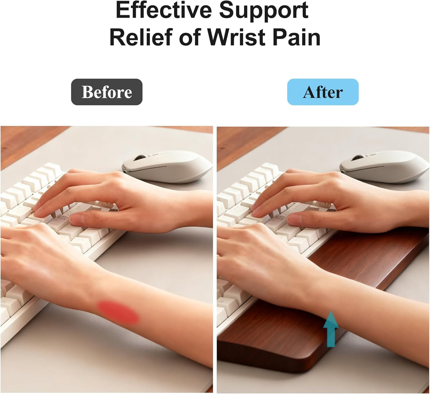 87 Keys Keyboard Wrist Rest - Ergonomic Walnut Wood Palm Rest for Mechanical Keyboard, Non-Slip, Comfortable Typing and Gaming (87 Keys) ﻿
