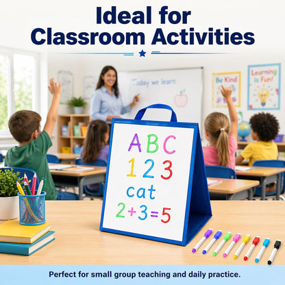 Tabletop Whiteboard Dry Erase Easel Foldable Portable Standing Whiteboard Dry Erase Board Magnetic for Teachers Office Teaching Supplies
