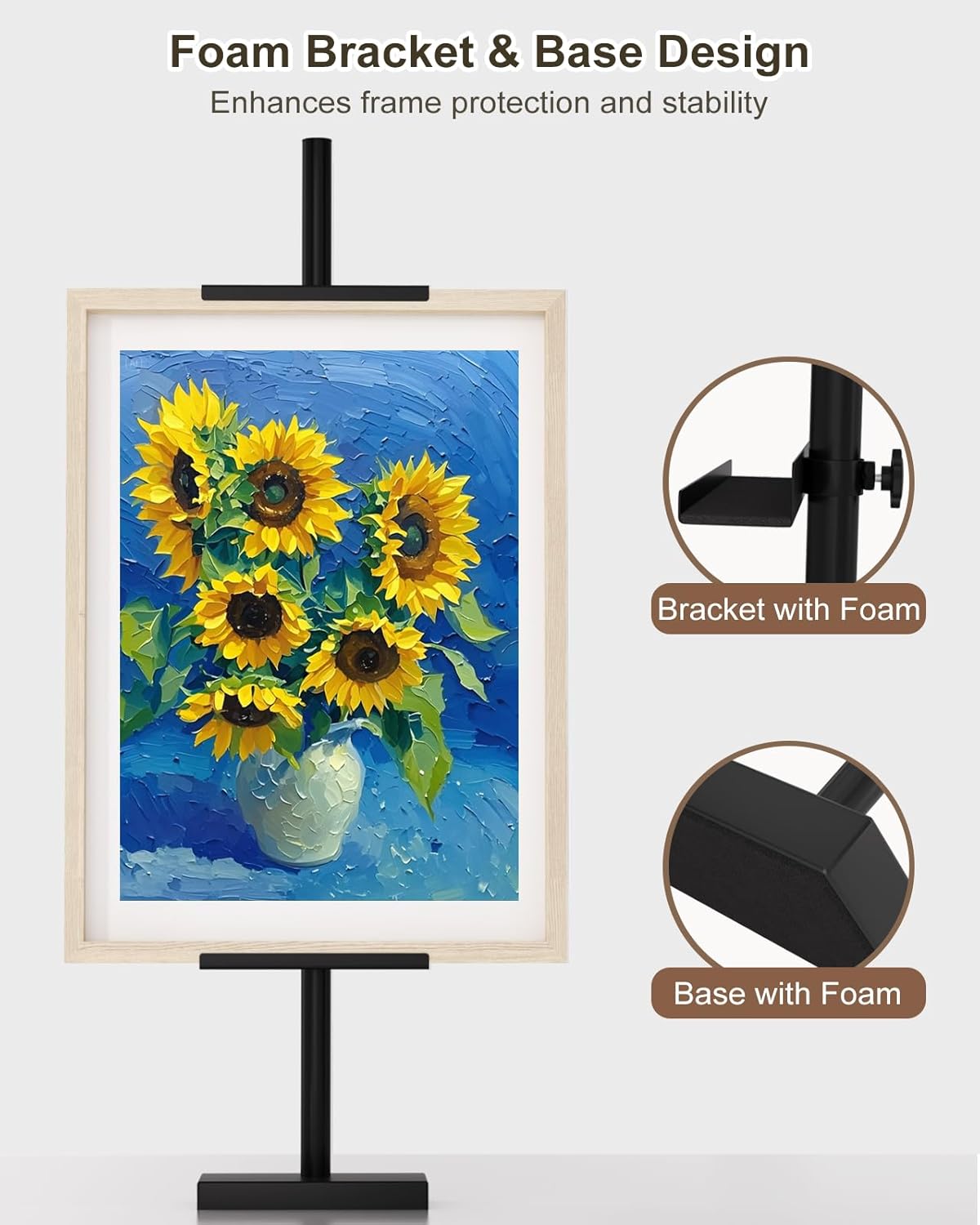 Adjustable Tabletop Easel Stand, Picture Easels for Display Up to 29" H, Metal Picture Frame Holder Stand Table for Art, Photo (Gold)