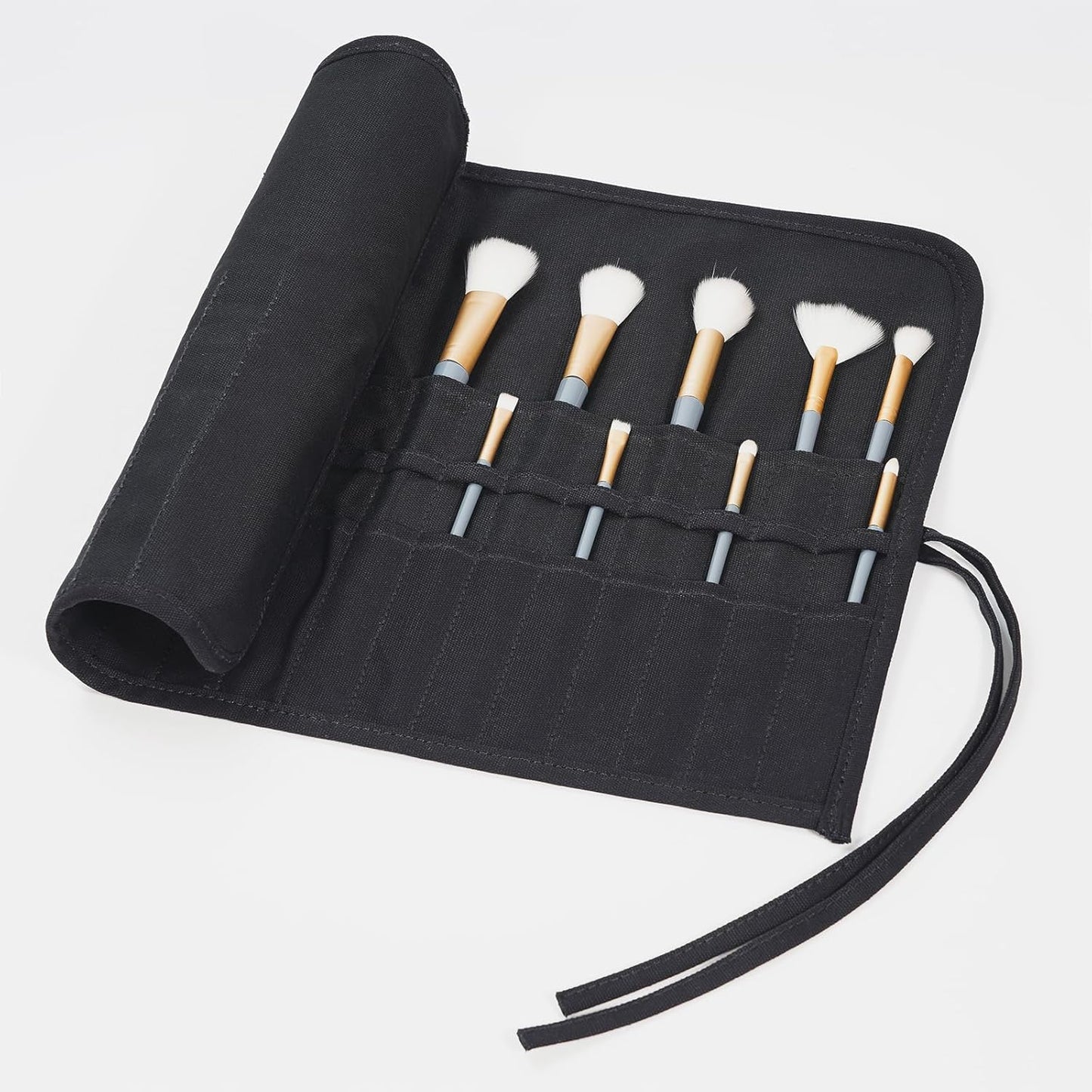 ECHSRT Paint Brush Holder Roll Up Case Storage for Artist Acrylic Oil Watercolor, Holders and Organizers 30 Slots，Black
